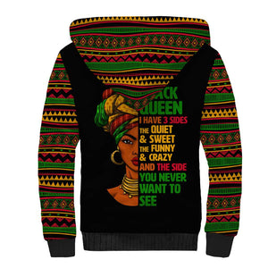 Three Sides Of Me Sherpa Hoodie African Women Black Queen