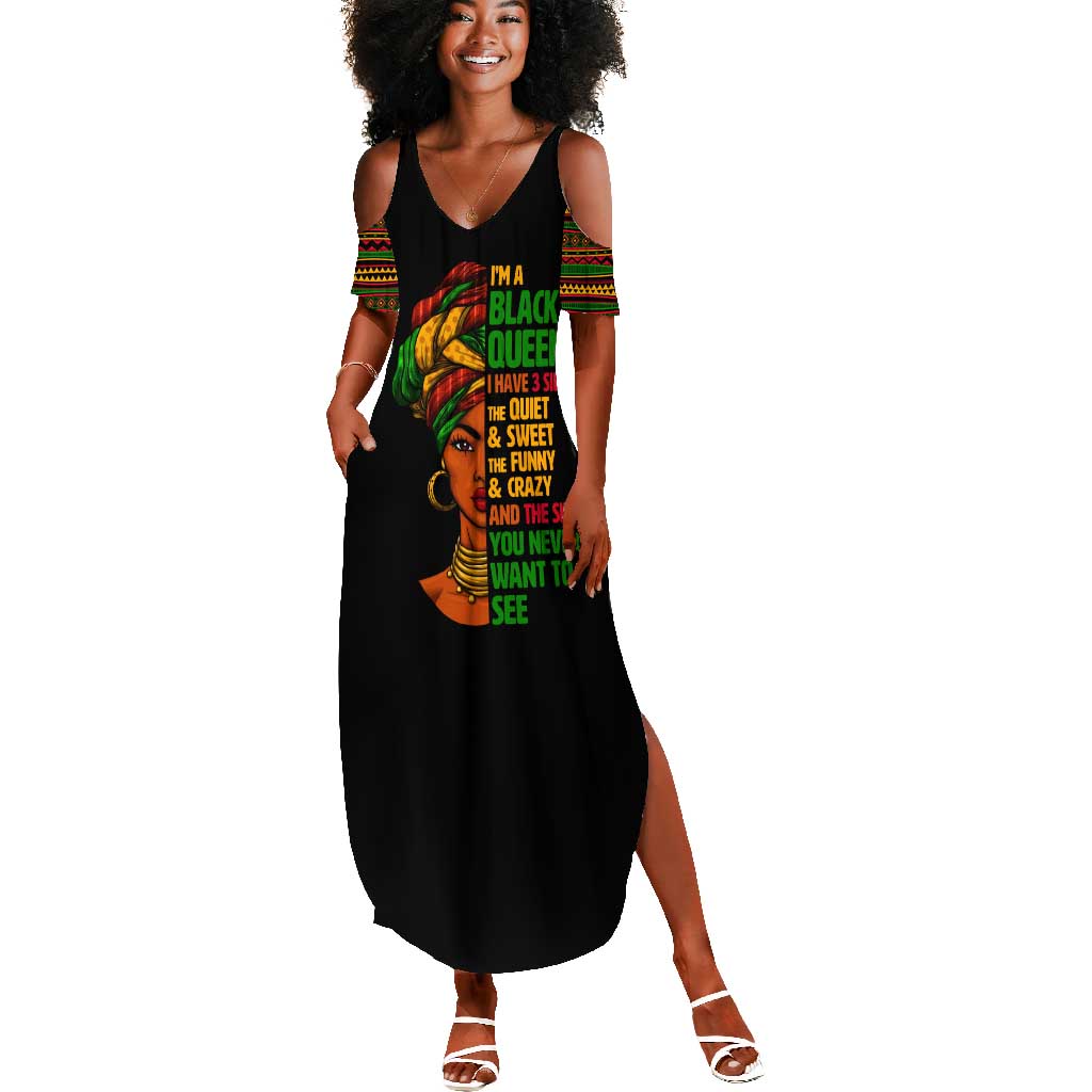 Three Sides Of Me Summer Maxi Dress African Women Black Queen