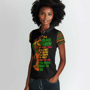 Three Sides Of Me Women Polo Shirt African Women Black Queen