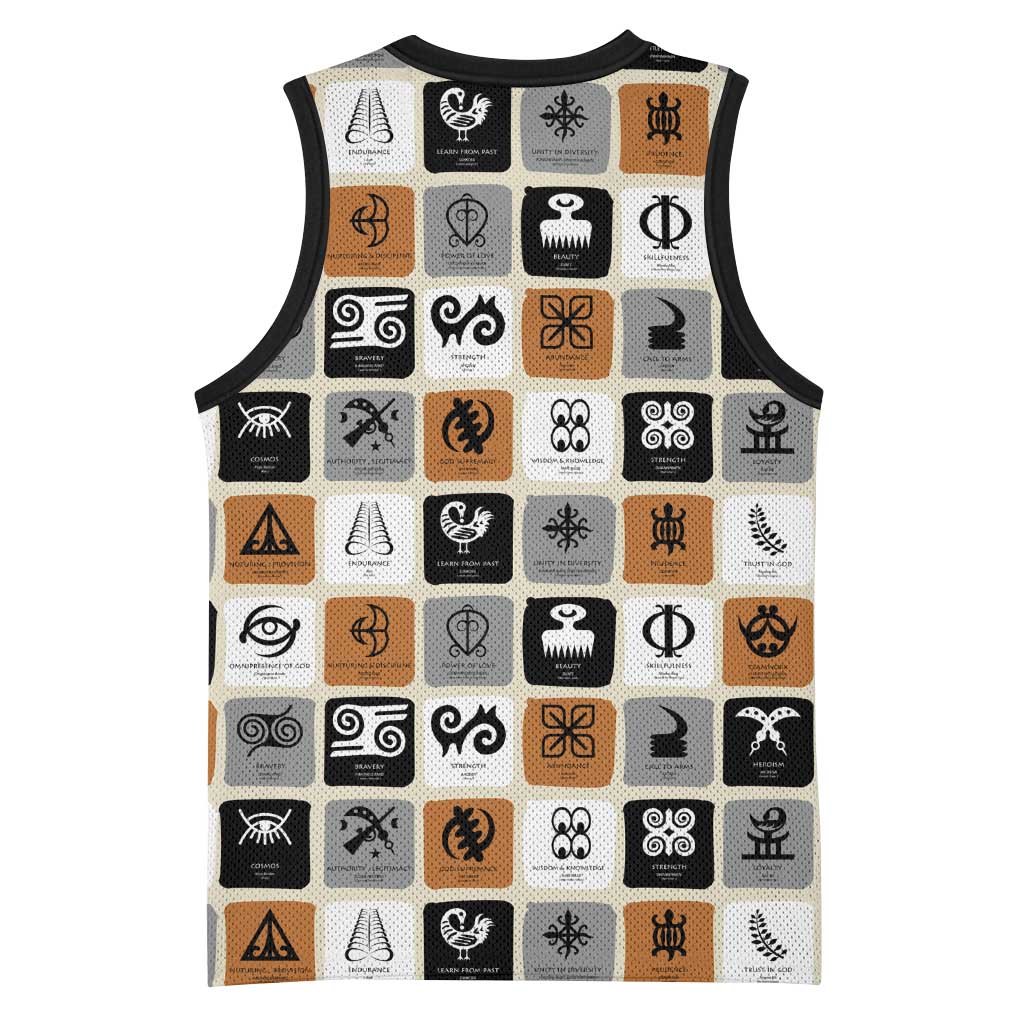 Adinkra Symbols Fashion Basketball Jersey DT02