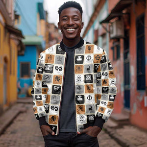 Adinkra Symbols Fashion Bomber Jacket