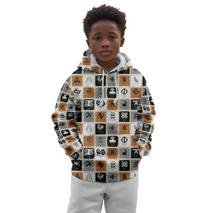 Adinkra Symbols Fashion Kid Hoodie