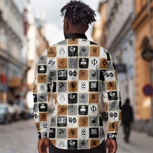 Adinkra Symbols Fashion Long Sleeve Button Shirt