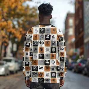 Adinkra Symbols Fashion Long Sleeve Shirt DT02