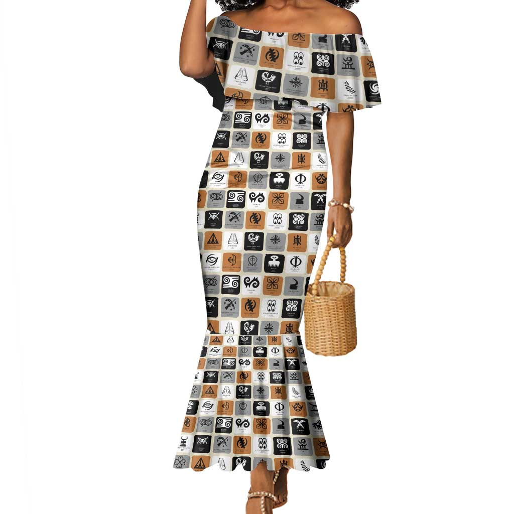 Adinkra Symbols Fashion Mermaid Dress