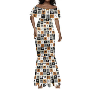 Adinkra Symbols Fashion Mermaid Dress