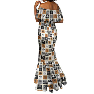 Adinkra Symbols Fashion Mermaid Dress