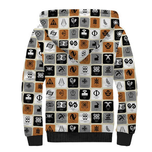 Adinkra Symbols Fashion Sherpa Hoodie