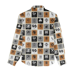 Adinkra Symbols Fashion Women Casual Shirt