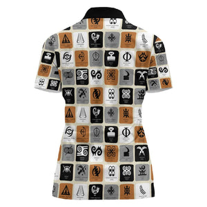 Adinkra Symbols Fashion Women Polo Shirt