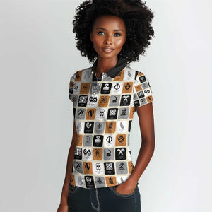 Adinkra Symbols Fashion Women Polo Shirt