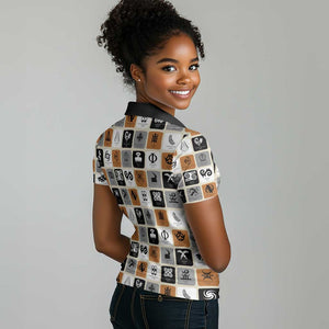 Adinkra Symbols Fashion Women Polo Shirt