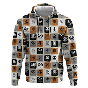 Adinkra Symbols Fashion Zip Hoodie