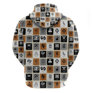 Adinkra Symbols Fashion Zip Hoodie