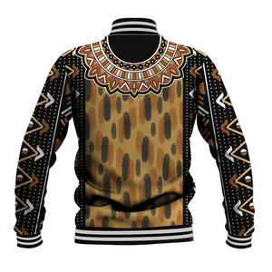 Printed Mud Cloth and Adinkra Symbol Baseball Jacket DT02