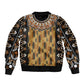 Printed Mud Cloth and Adinkra Symbol Bomber Jacket