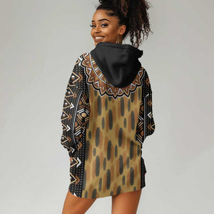 Printed Mud Cloth and Adinkra Symbol Hoodie Dress