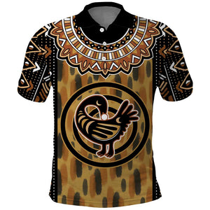 Printed Mud Cloth and Adinkra Symbol Polo Shirt