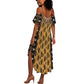 Printed Mud Cloth and Adinkra Symbol Summer Maxi Dress