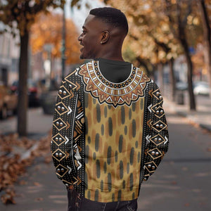 Printed Mud Cloth and Adinkra Symbol Sweatshirt