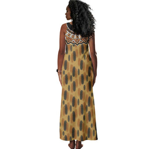 Printed Mud Cloth and Adinkra Symbol Tank Maxi Dress