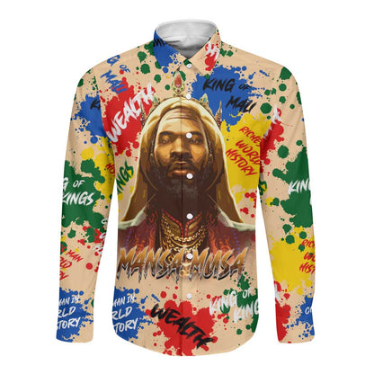 King Of Kings Mansa Musa Long Sleeve Button Shirt