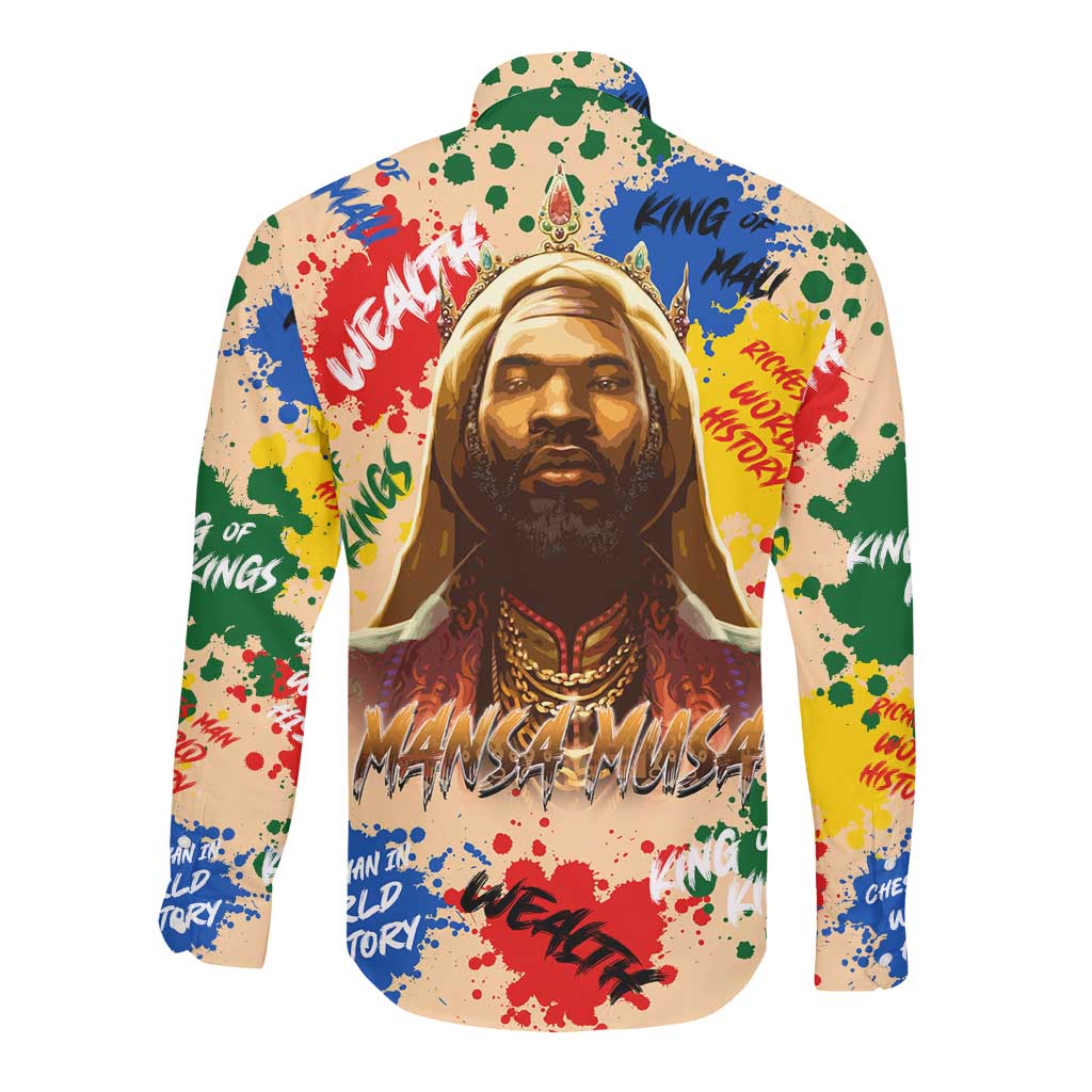 King Of Kings Mansa Musa Long Sleeve Button Shirt