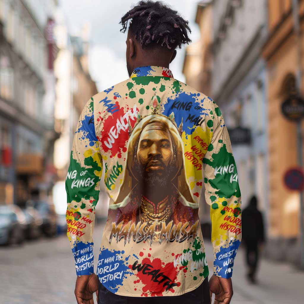 King Of Kings Mansa Musa Long Sleeve Button Shirt