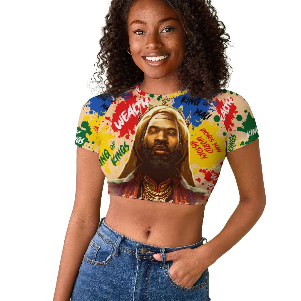 King Of Kings Mansa Musa Raglan Cropped T shirt