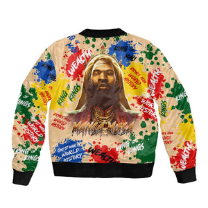 King Of Kings Mansa Musa Sleeve Zip Bomber Jacket