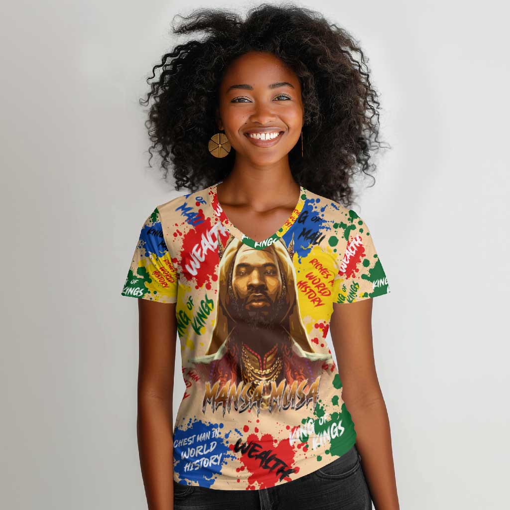 King Of Kings Mansa Musa Women V-Neck T-Shirt