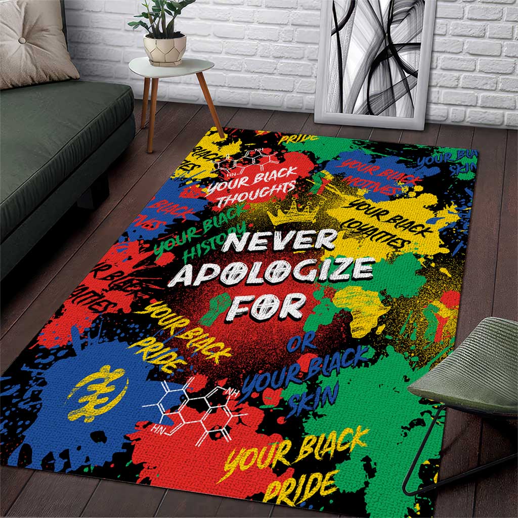 Never Apologize For Being Black Area Rug