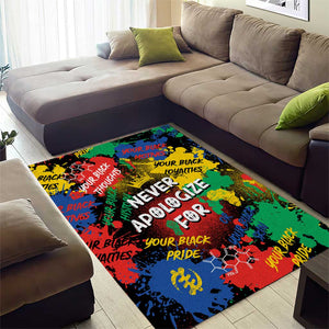 Never Apologize For Being Black Area Rug