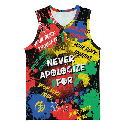 Never Apologize For Being Black Basketball Jersey DT02