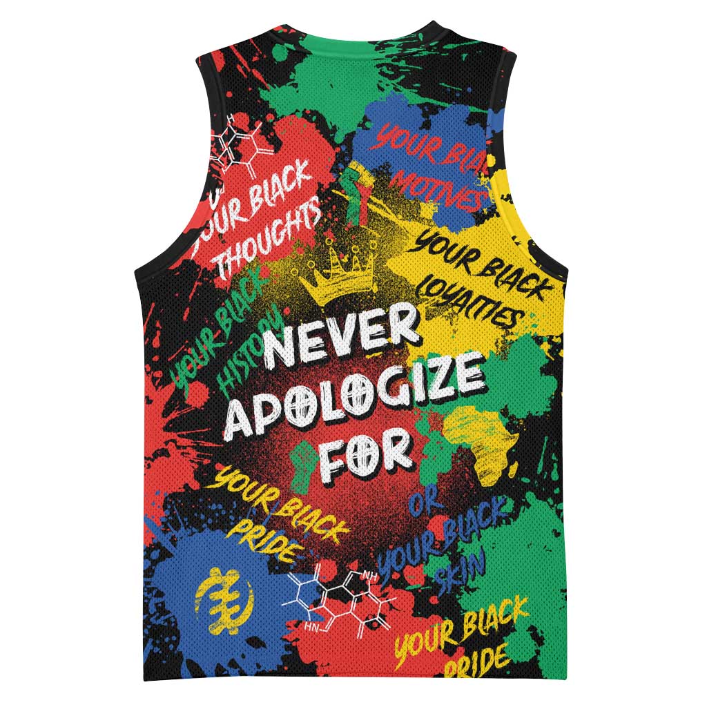 Never Apologize For Being Black Basketball Jersey DT02