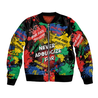 Never Apologize For Being Black Bomber Jacket