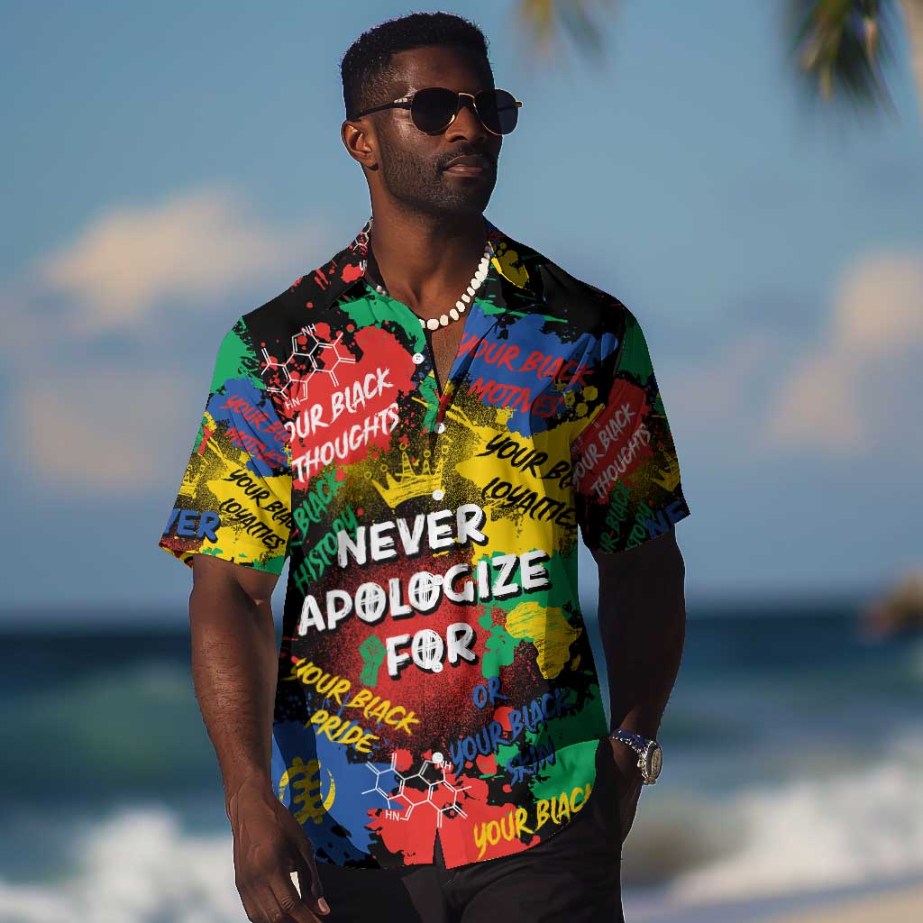 Never Apologize For Being Black Hawaiian Shirt