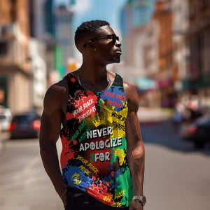 Never Apologize For Being Black Men Tank Top