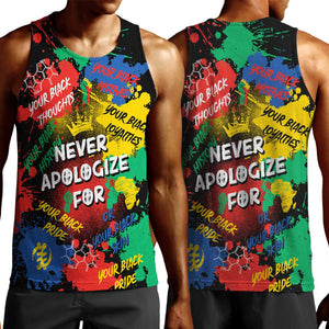 Never Apologize For Being Black Men Tank Top