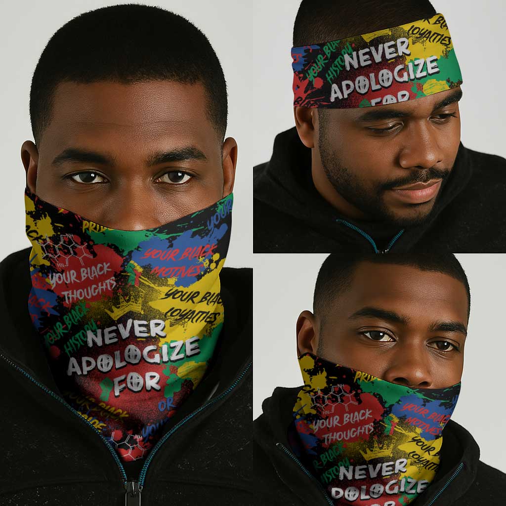 Never Apologize For Being Black Neck Gaiter DT02