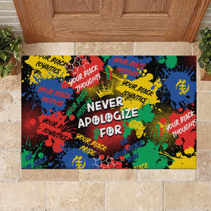 Never Apologize For Being Black Rubber Doormat