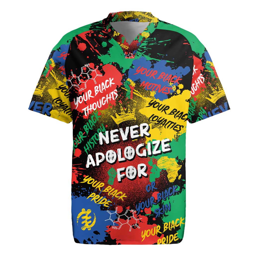 Never Apologize For Being Black Rugby Jersey