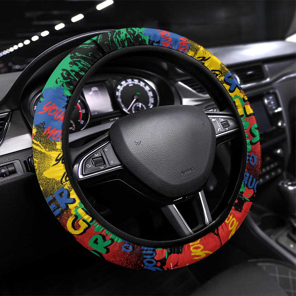 Never Apologize For Being Black Steering Wheel Cover