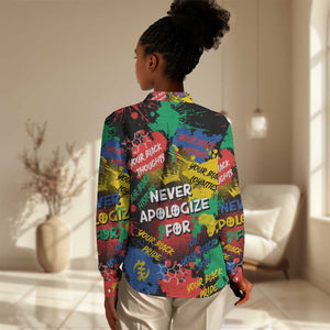 Never Apologize For Being Black Women Casual Shirt