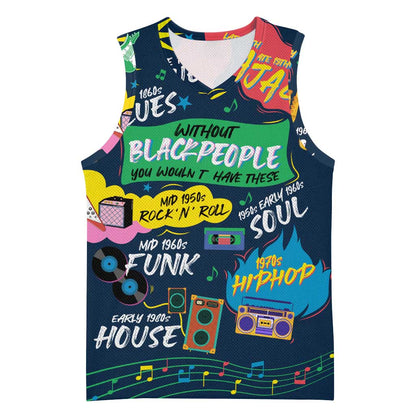Music That Makes Us Proud African Basketball Jersey Black People DT02