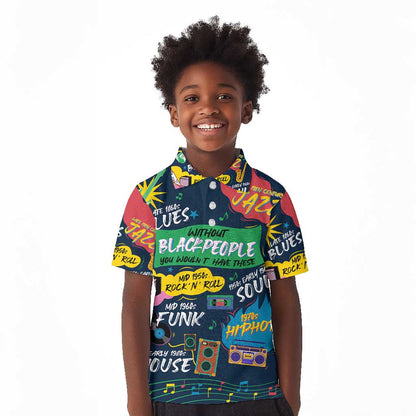 Music That Makes Us Proud African Kid Polo Shirt Black People