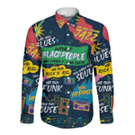 Music That Makes Us Proud African Long Sleeve Button Shirt Black People