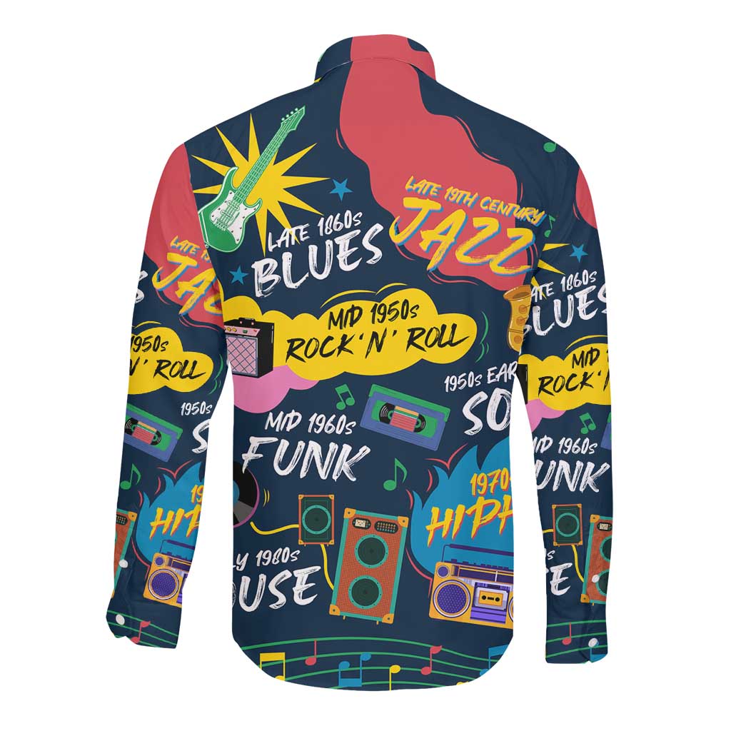 Music That Makes Us Proud African Long Sleeve Button Shirt Black People
