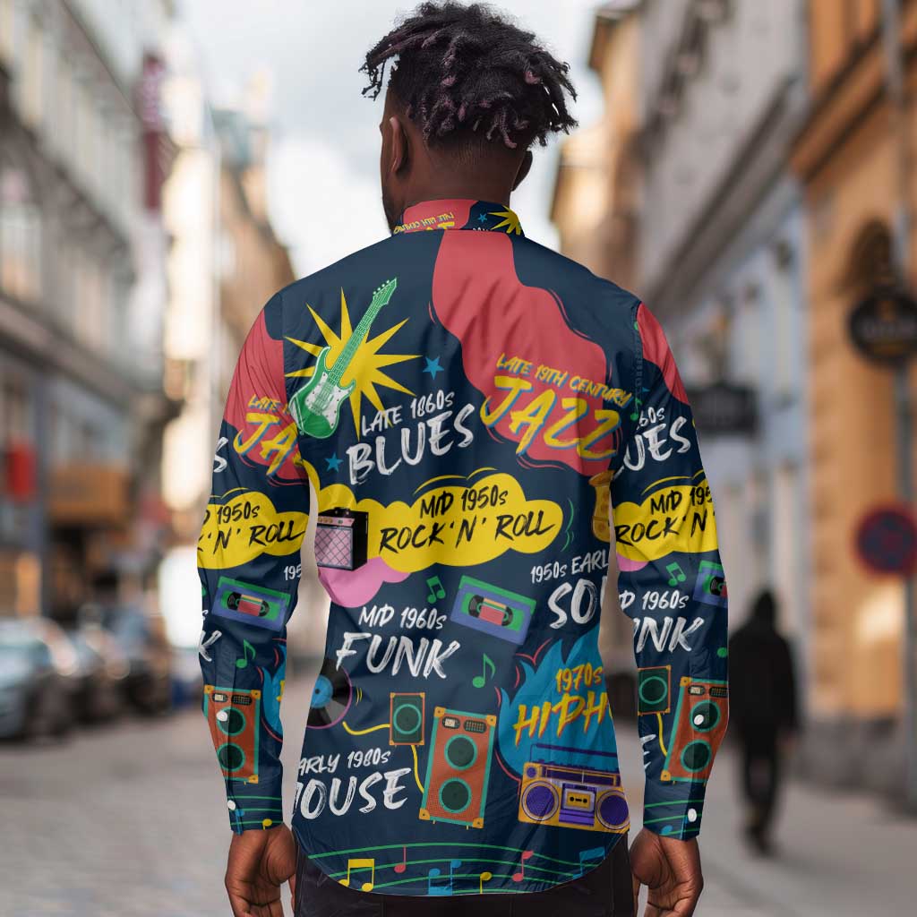 Music That Makes Us Proud African Long Sleeve Button Shirt Black People