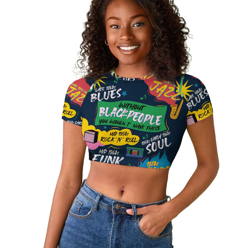 Music That Makes Us Proud African Raglan Cropped T shirt Black People